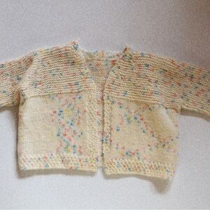 Vintage Cozy Cream Knit Kids Jacket